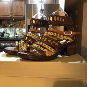 New A.S98 $349 Leather Studded Sandals EU 38